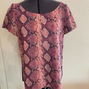 New Patterson J Kincaid Hunter genuine leather snakeskin print top, xs